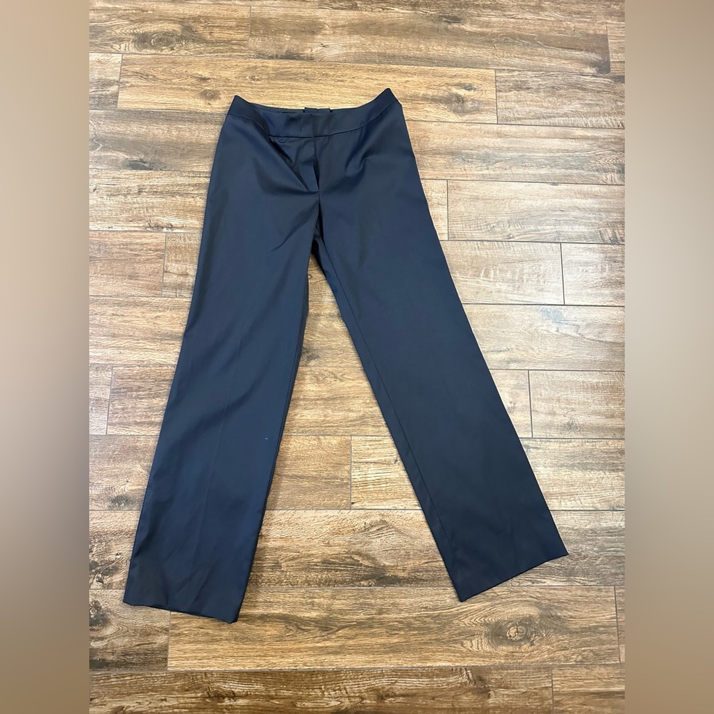 Escada Tanja Blend Black Straight Wide Leg High Waist Trouser Euro 40